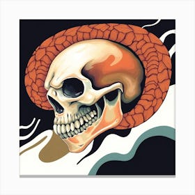 Skull And Snake 3 Canvas Print