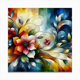 Flowers oil painting abstract painting art 1 Canvas Print