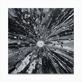 Black and White Space Burst Canvas Print
