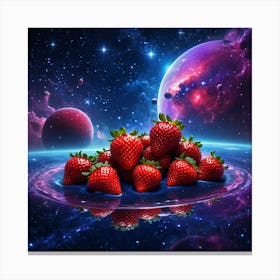 Strawberries In Space Canvas Print