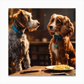 Portrait Of Male Female Dogy Canvas Print