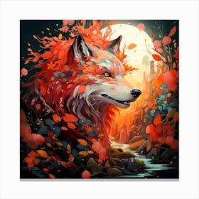 Wolf In The Forest 10 Canvas Print