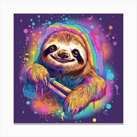 Rainbow Sloth Pop Canvas Print
