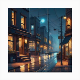 City Lights At Night Canvas Print