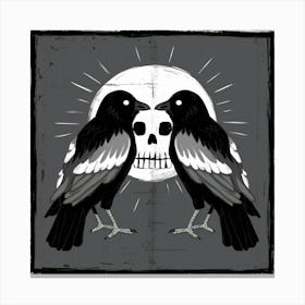 Crows And Skulls Canvas Print