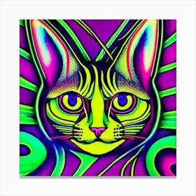 Psychedelic Cat 9 Canvas Print