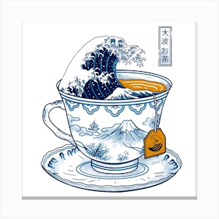 The Great Kanagawa Tea Canvas Print