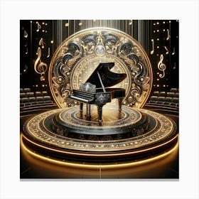 Grand Piano On Stage 1 Canvas Print