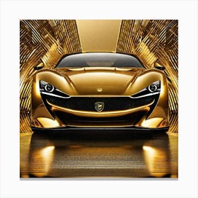 Golden Sports Car 4 Canvas Print