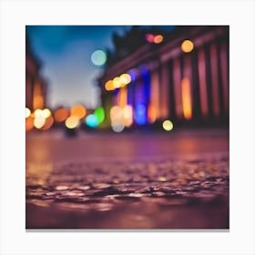 Blurred City Lights Canvas Print