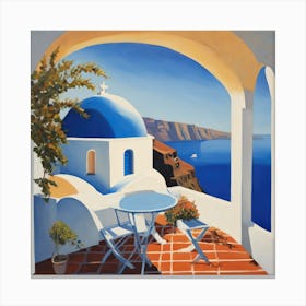 David Hockney Style. Santori Series 3 Canvas Print