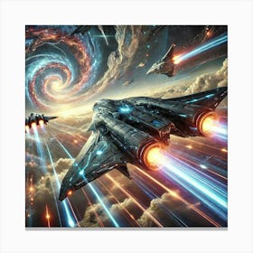 Aetherion Strikers Navigating Cosmic Storms Canvas Print