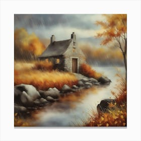 House By The River Canvas Print