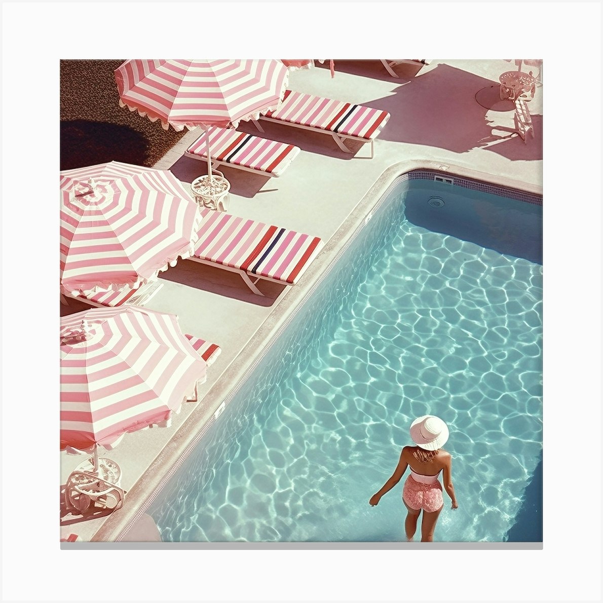 Pinkpoolvibes Sizesquare Canvas Print by Grace Digital Art Co