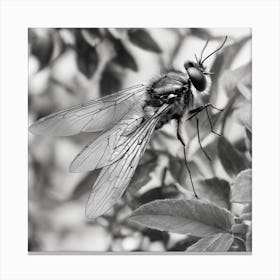 Black And White Fly Canvas Print