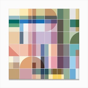 Geometric Colorful Tiles Square Canvas Print