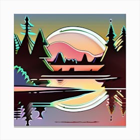 Sunset In The Forest Canvas Print