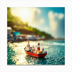 Boat In The Sea Canvas Print