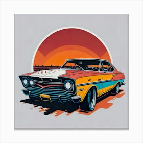 Car Colored Artwork Of Graphic Design Flat (80) Canvas Print