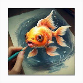 Goldfish Drawing 9 Canvas Print