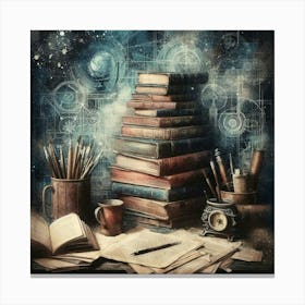 Book Stack Canvas Print