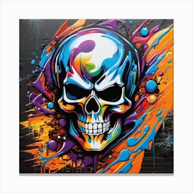 Colorful Skull 3 Canvas Print