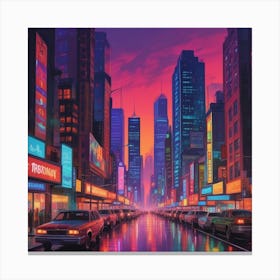 New York City At Night Canvas Print