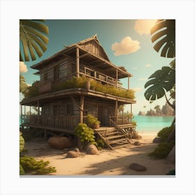 House On The Beach Canvas Print