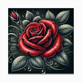 Tattoo Rose 2 Canvas Print