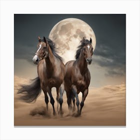 398556 Chevaux Arabes De Race Pure Avec La Nature Et La L Xl 1024 V1 0 Canvas Print