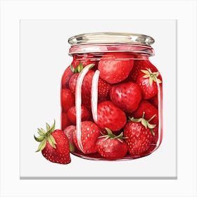 Strawberry In A Jar Canvas Print