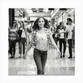 Girl In Shopping Mall Canvas Print