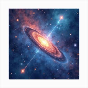 Luminous Galaxies In Watercolor With Vivid Details 1 Canvas Print