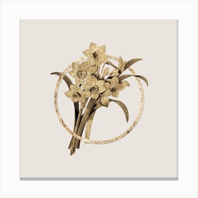 Gold Ring Chinese Sacred Lily Glitter Botanical Illustration n.0111 Canvas Print