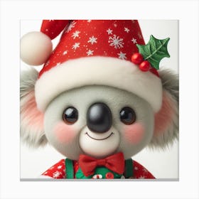 Koala Bear In Santa Hat Canvas Print