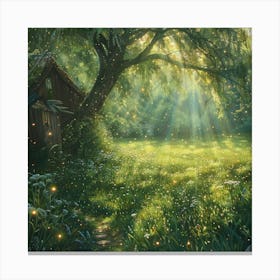 Fireflies In The Forest Canvas Print