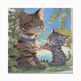 Two Tabby Cats Canvas Print