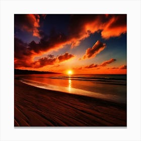 Sunset At The Beach 602 Canvas Print