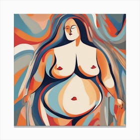 Chubby Feminine Figure  Abstract Canvas Print