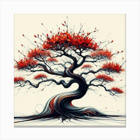 Abstract modernist Erythrina tree 1 Canvas Print
