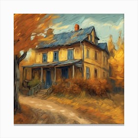 Old House In Autumn Canvas Print
