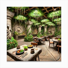 A Dining Area Inspired By The Earth, Featuring Sto Canvas Print