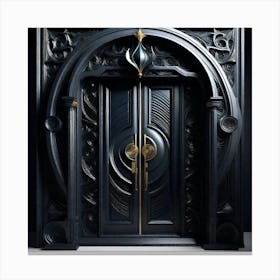 Black And Gold Door Canvas Print