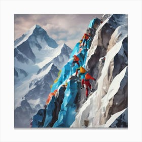 Climber On A Mountain Canvas Print