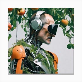 Robot In The Garden 1 Canvas Print