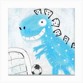 Dinosaur Soccer 1 Canvas Print