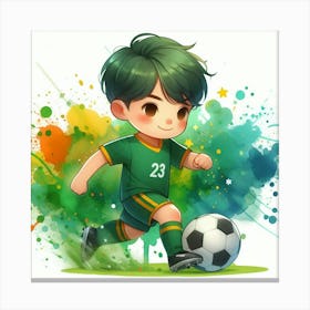 boy soccer player 4 Canvas Print