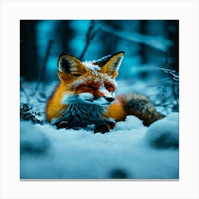 Red Fox In The Snow Canvas Print