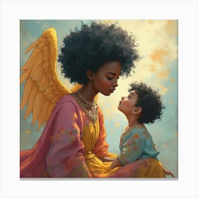 African American Guardian Angel Canvas Print