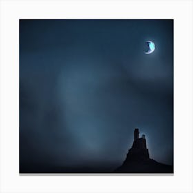 Moon And Starry Sky Canvas Print